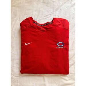 Nike Chicago Cubs Baseball Dri-FIT Red Windshirt Pullover V-Neck Mens XL